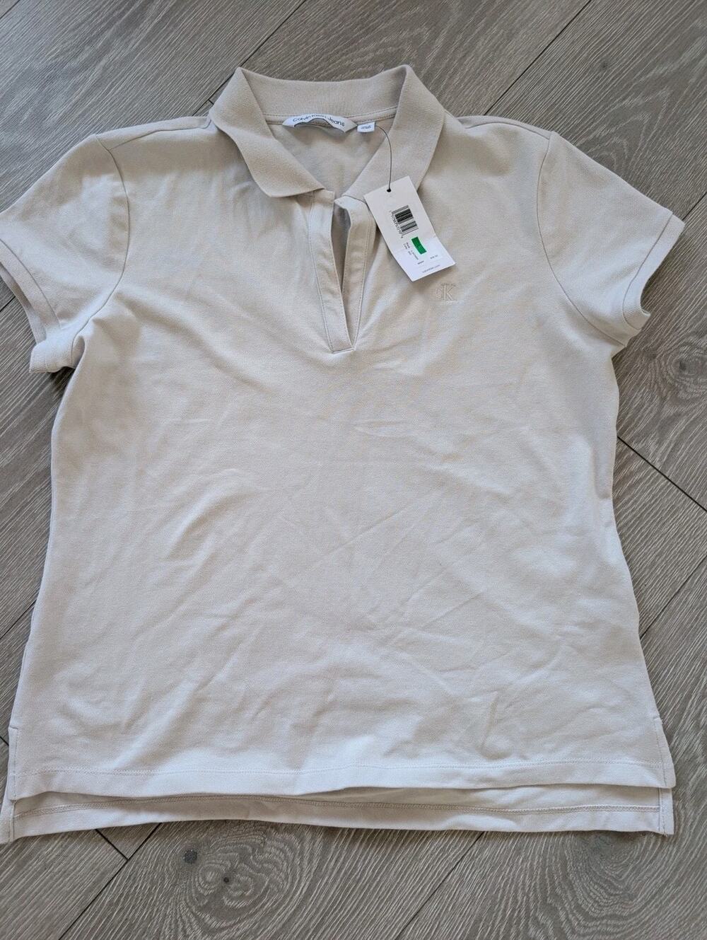 Calvin Klein Women's Polo Large Light gray